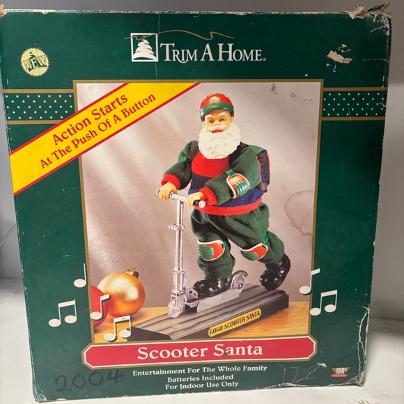 *READ* Animated & Musical Scooter Santa 14.5" x 11.25" VTG Kmart Trim A Home - Picture 12 of 16